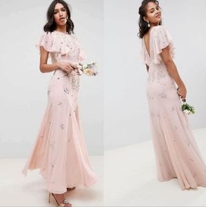 ASOS Embellished Maxi Dress with Angel Sleeve